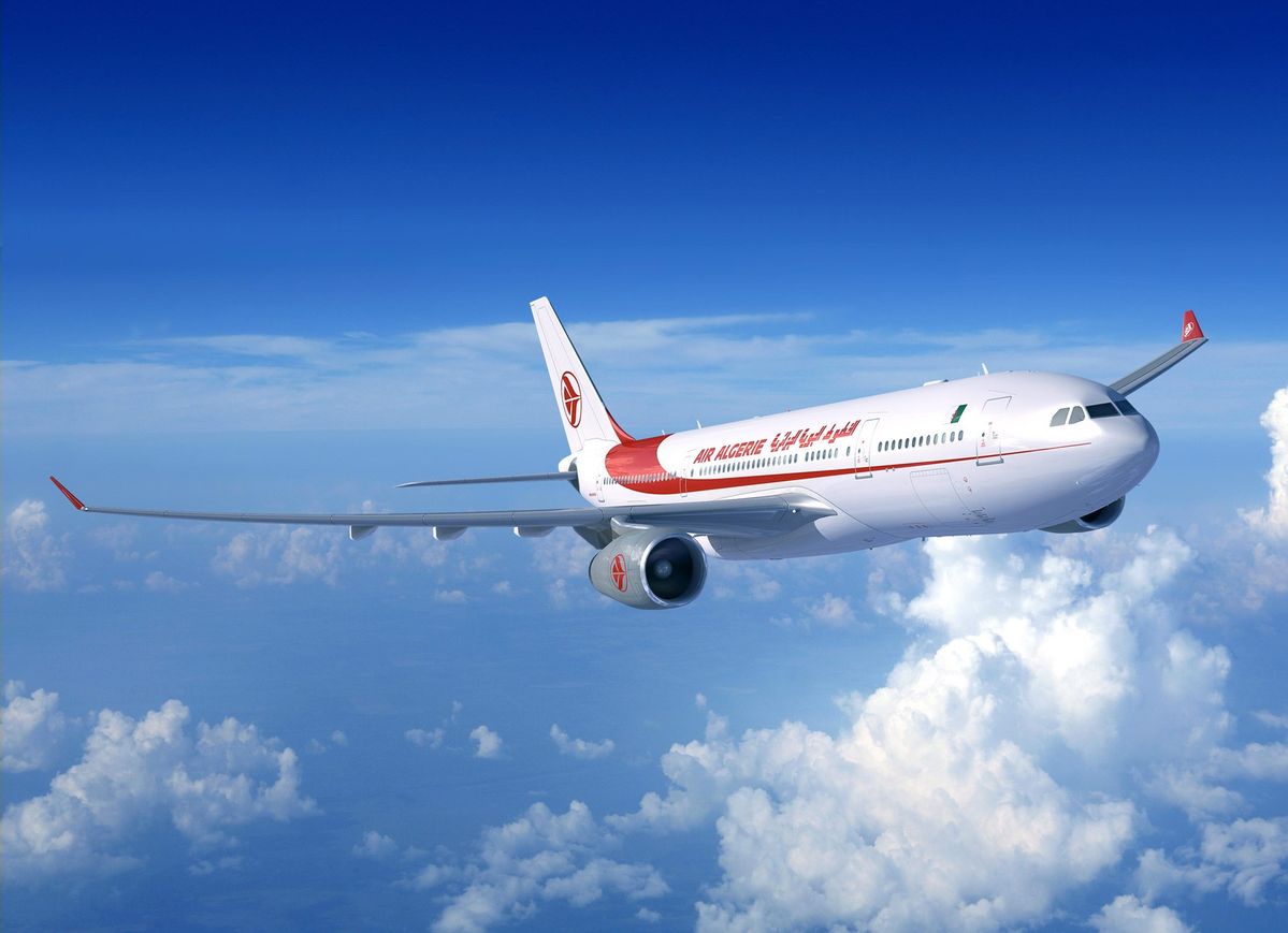 Avion Air Algérie en vol international vers l’Algérie.