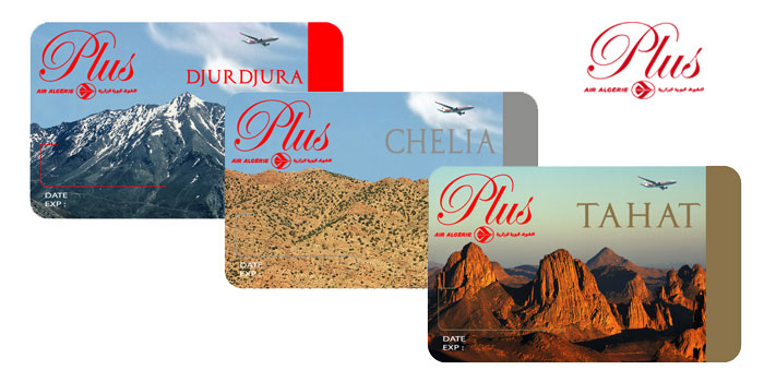 Cartes de fidélité Air Algérie Plus pour cumuler des miles et bénéficier d’avantages voyageurs.